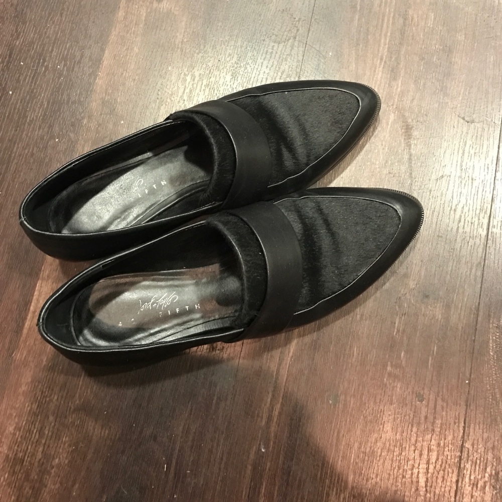black loafers