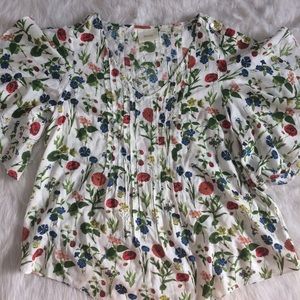 Maeve Anthropologie Maya Flutter Sleeve Blouse