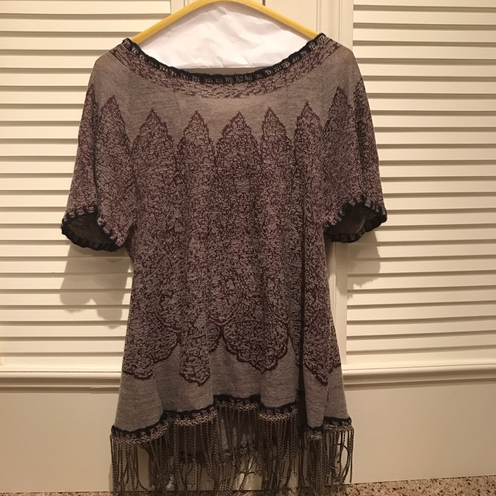 Free People Fringed Tunic Top
