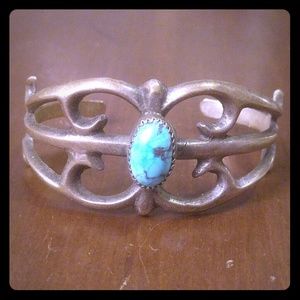 Genuine Turquoise & sterling silver bracelet