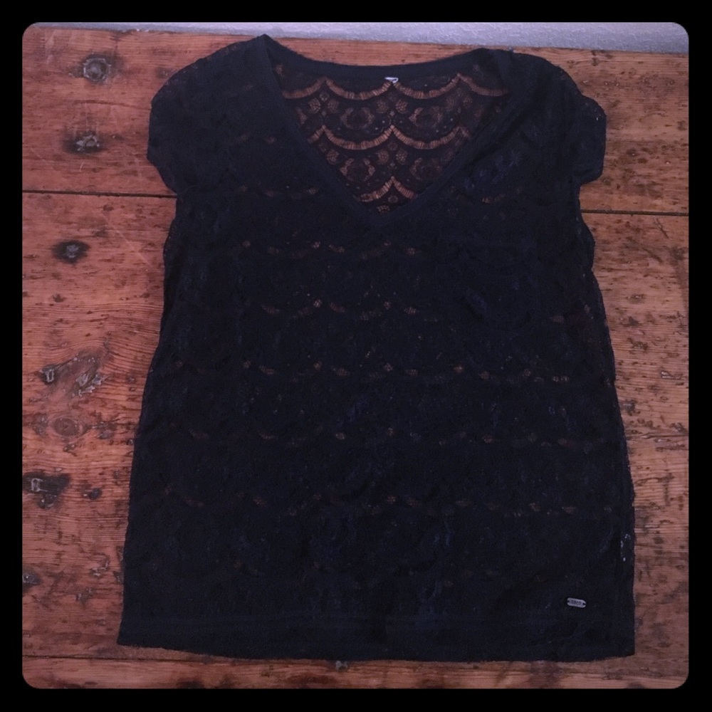 Navy lace t-shirt