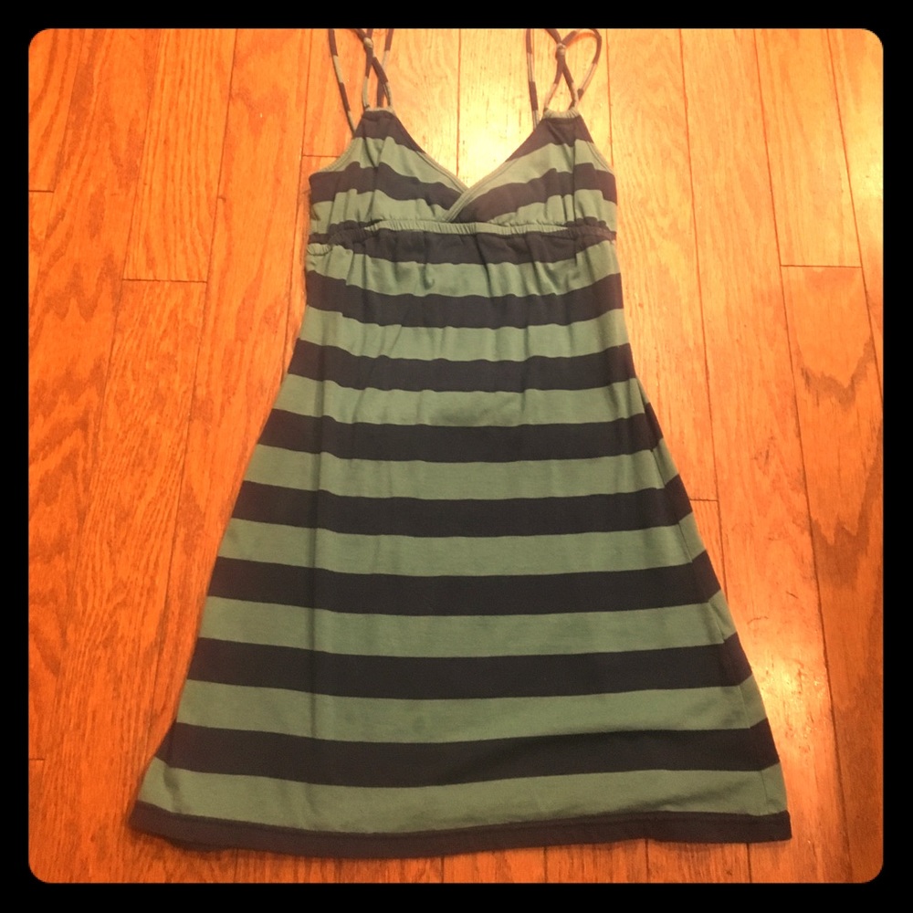Green and Blue Striped Aeropostale Dress