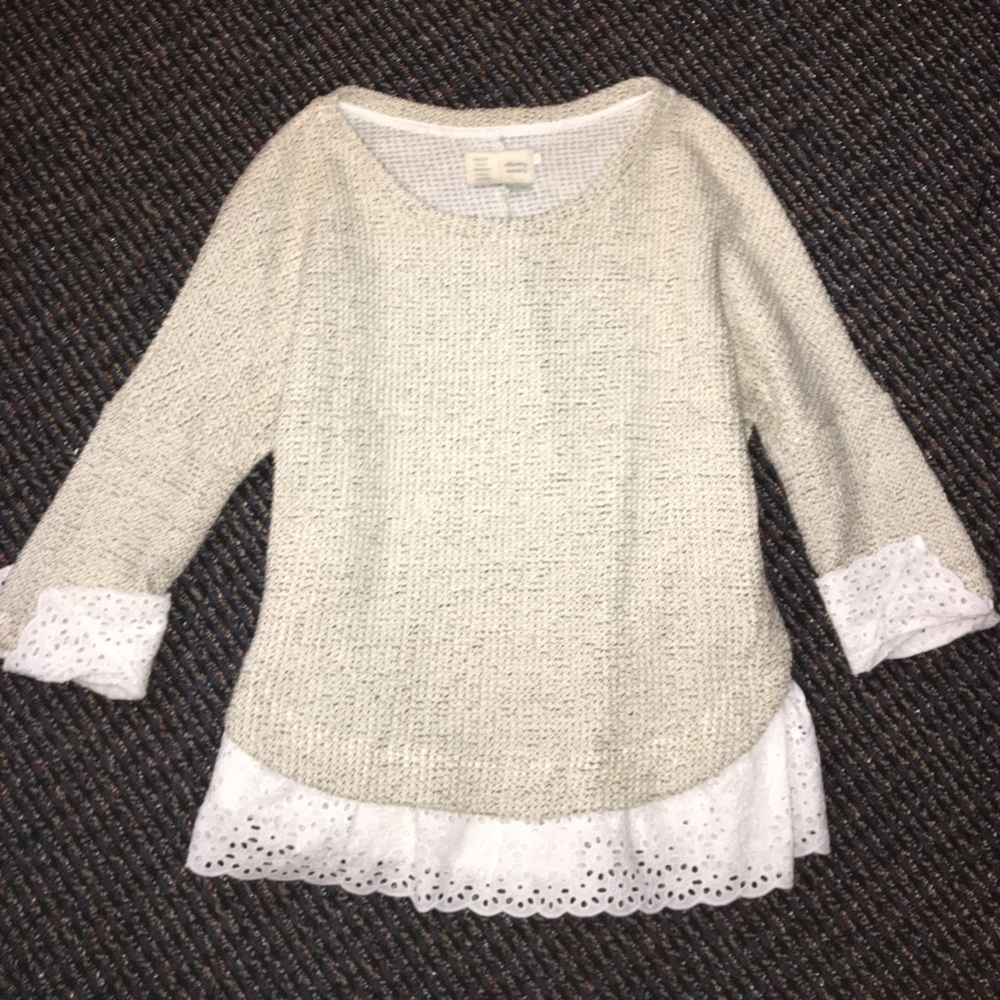 Knit and lace sweater