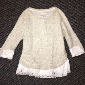 Knit and lace sweater