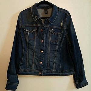 Bnwot Lane Bryant distressed denim jacket