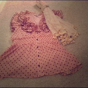 XXI Pink Poka Dot Shirt