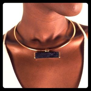 Modern Gray Marble Stone Choker