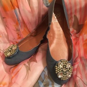 Vince Camuto blue rhinestone flats