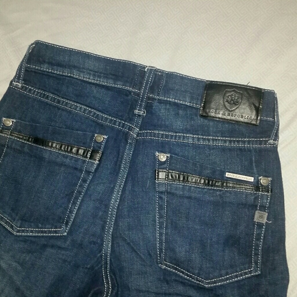 Rock & Republic genuine leather accent jeans 29x30