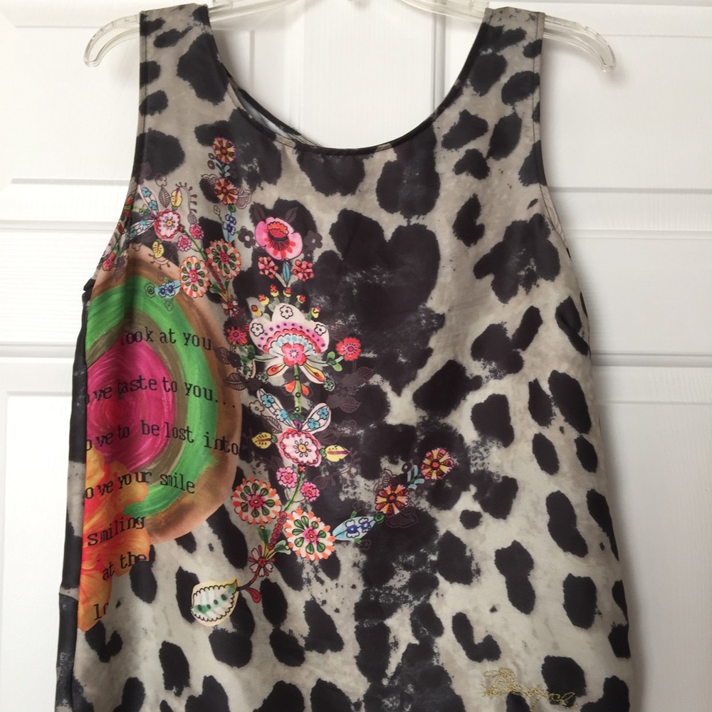 Desiguel print top with zipper back