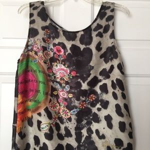 Desiguel print top with zipper back