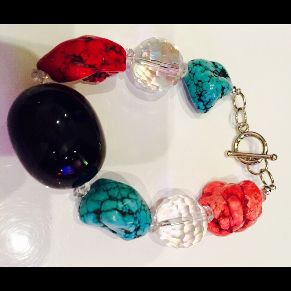 New! Multi Precious Natural Stone Bracelet