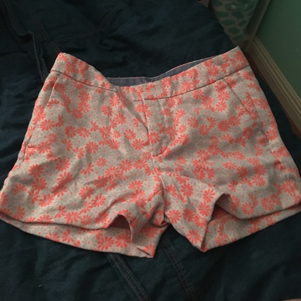 orange and gray/blue women's bananarepublic shorts