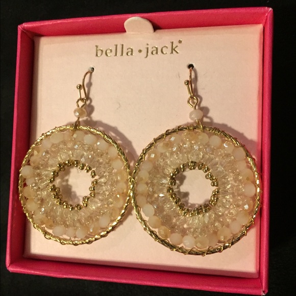 BELLA JACK "Circular Champagne & Gold" Earrings - Picture 1 of 1