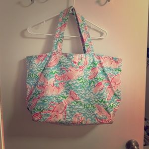 Lilly Pulitzer canvas bag in Lobstah Roll print