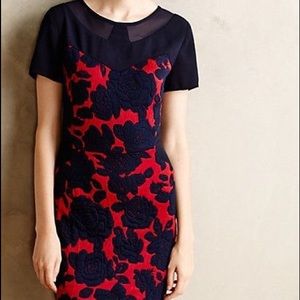 NEW Anthropologie Rose Panel Pencil Dress, XS P