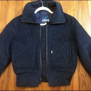 Vintage Navy Blue Corduroy Levi's Bomber Jacket