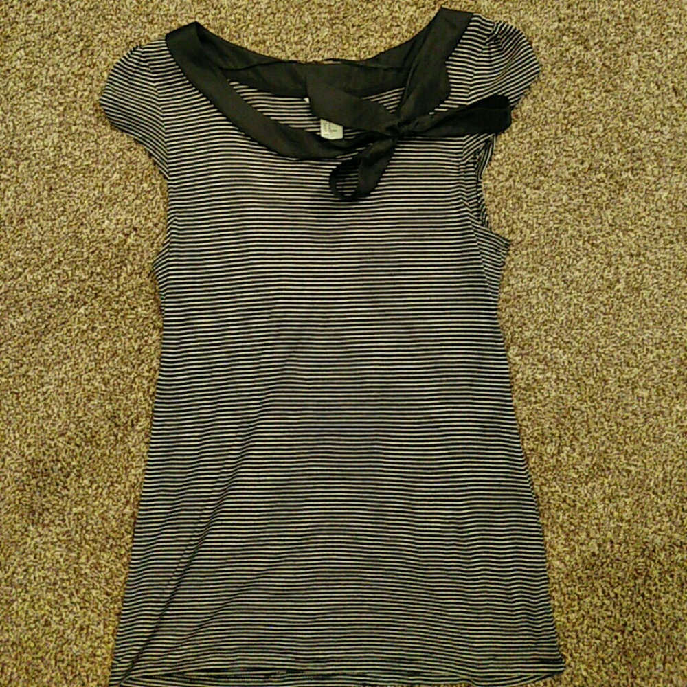 Black and white striped top