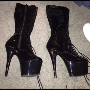 Theigh high pleasure platform heels