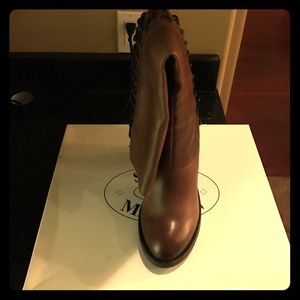Steve Madden Rikter Cognac Lea Knee High Boots
