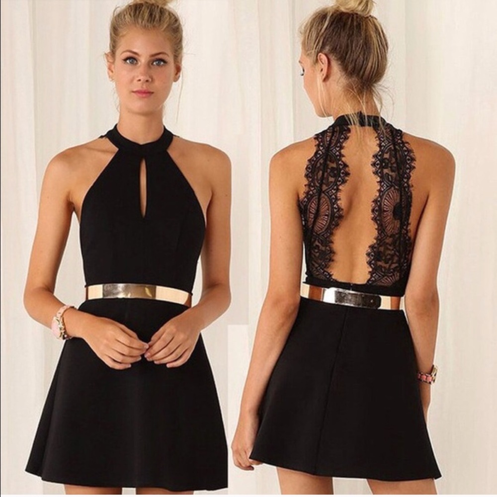 NEW Black Backless Dress