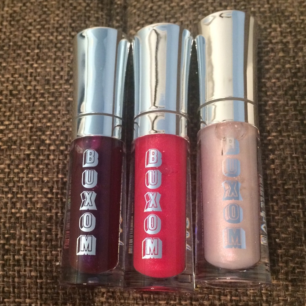 Three Buxom mini full-on lip polishes