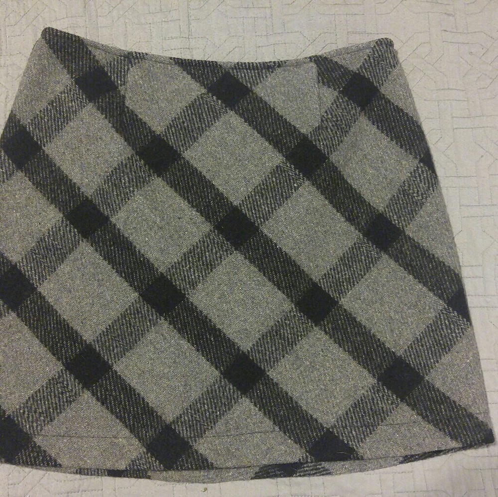 Wool checkered School Girl mini skirt