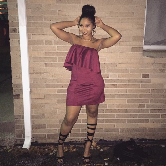 off the shoulder fringe hot summer formal dress - Picture 3 of 3