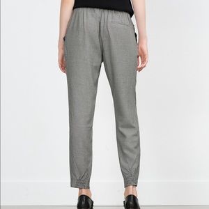 ZARA HOUNDSTOOTH FLOW TROUSERS