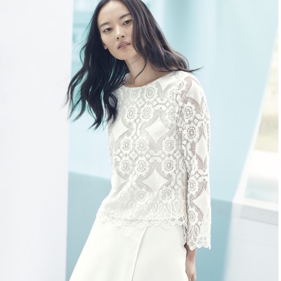 Vince Camuto Lace Bell Sleeve Blouse - Picture 2 of 2