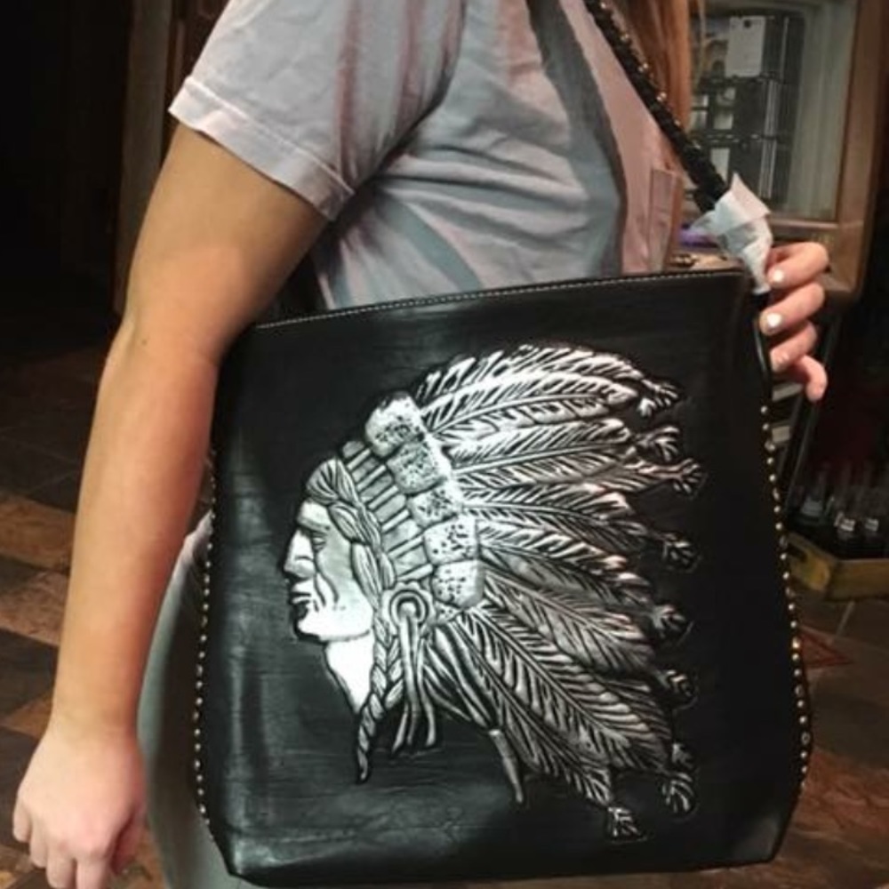 Black purse with nickel Indian