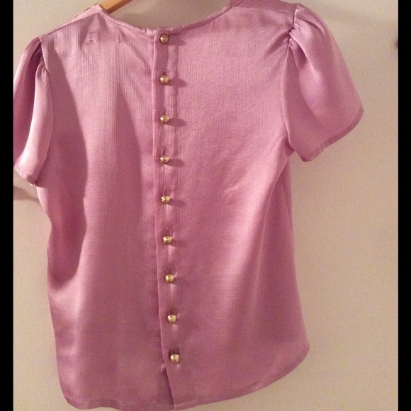 Lilac Faux Collar Button Back Top - Picture 2 of 3