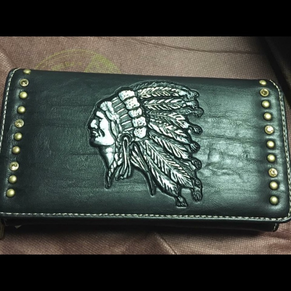 Black wallet/clutch with Indian
