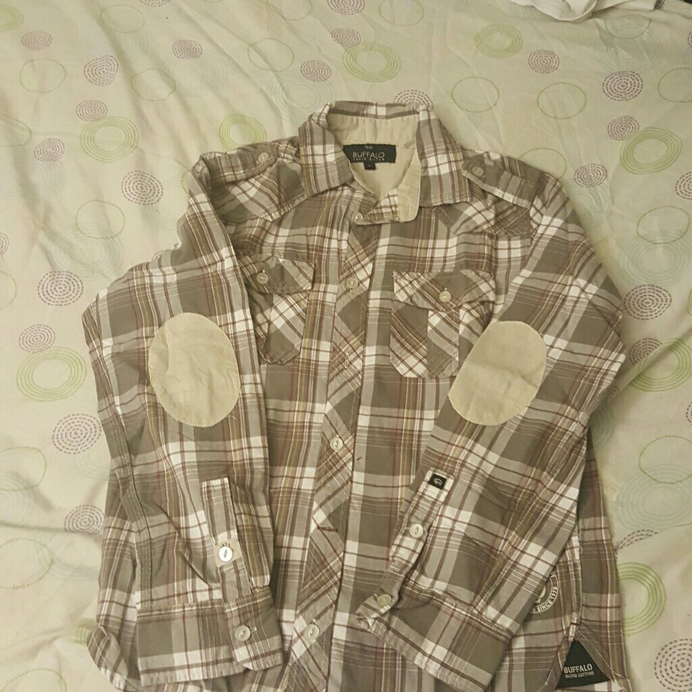 *kids* Plaid boys button down shirt