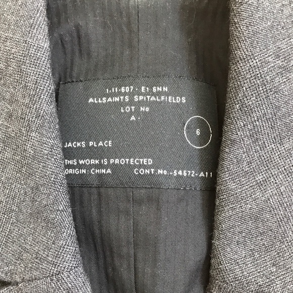 All Saints Charcoal Wool/Cashmere Vest XS - Picture 3 of 3