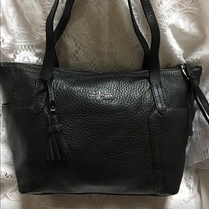 Cole Haan Black Pebbled Leather Tote Bag