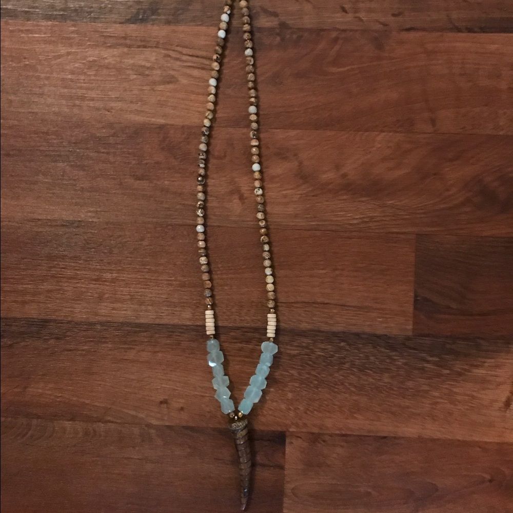 Handmade glass beaded necklace