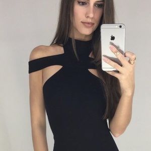 Black high neck jumpsuit