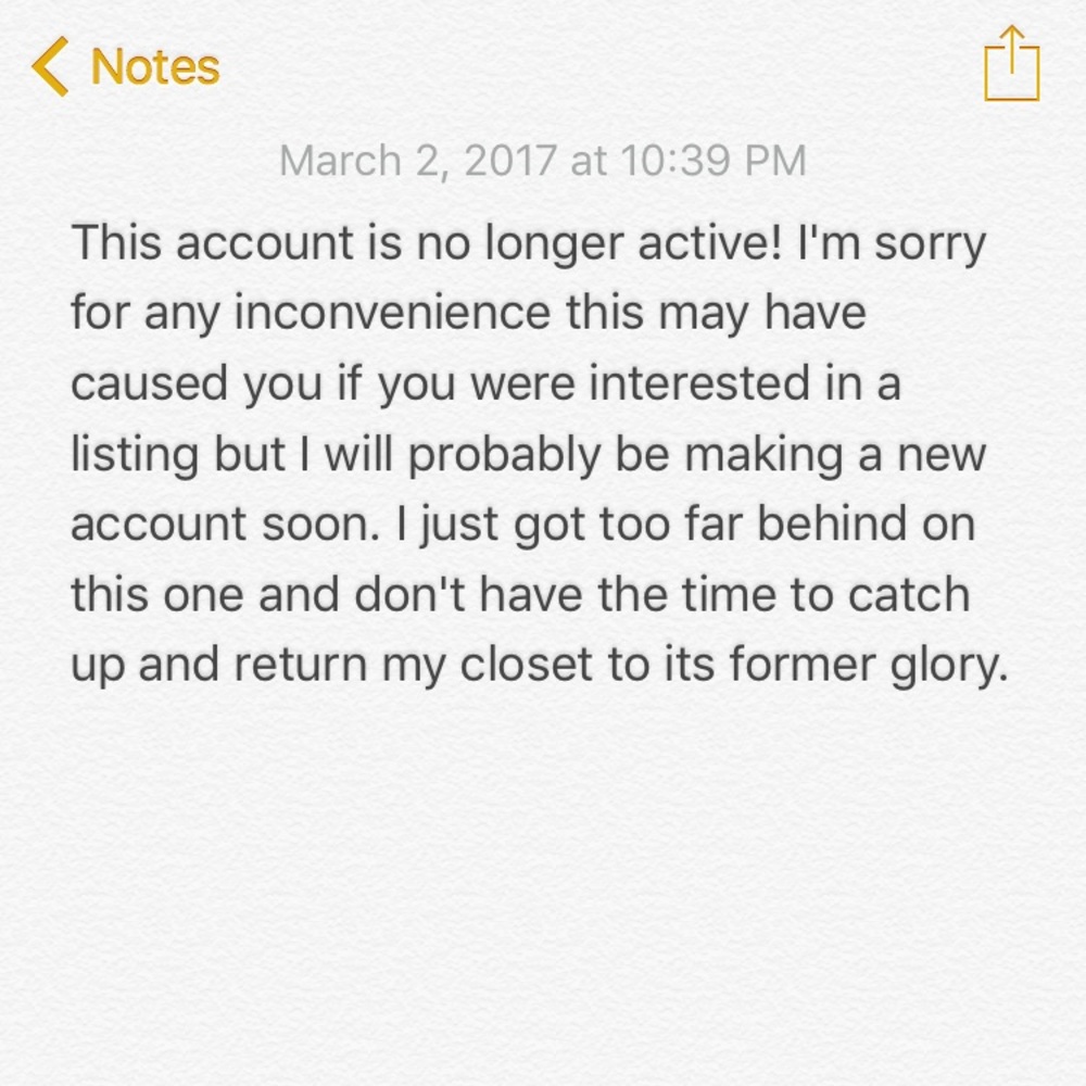 No longer using this account