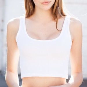 White Brandy Melville Super Crop Tank