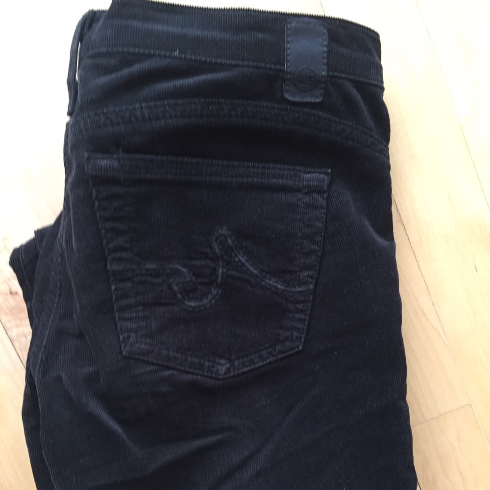 AG Adriano Goldschmied Black Corduroy Skinny Jean