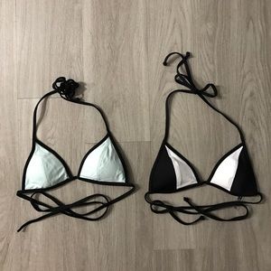 2 Victoria's Secret pink triangle bikini tops