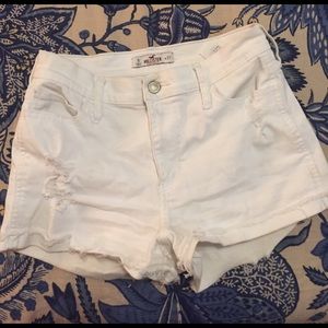 High waisted shorts!! White denim material!!