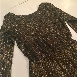 Black and gold sequined romper