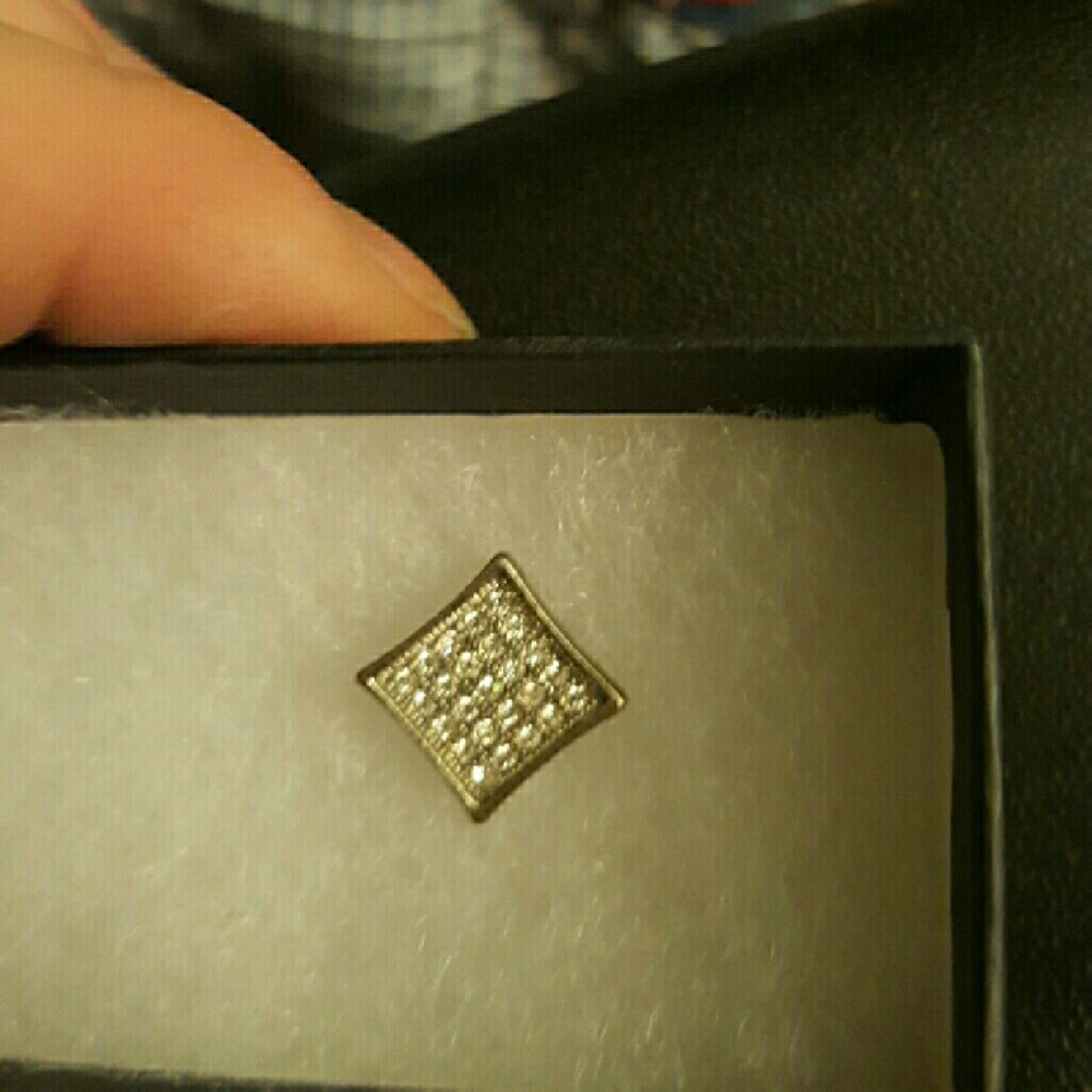 micro pave cz square stud