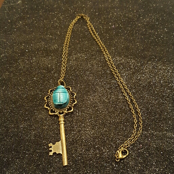 Jewelry - SOLD Bronze Skelton Key Scarab necklace