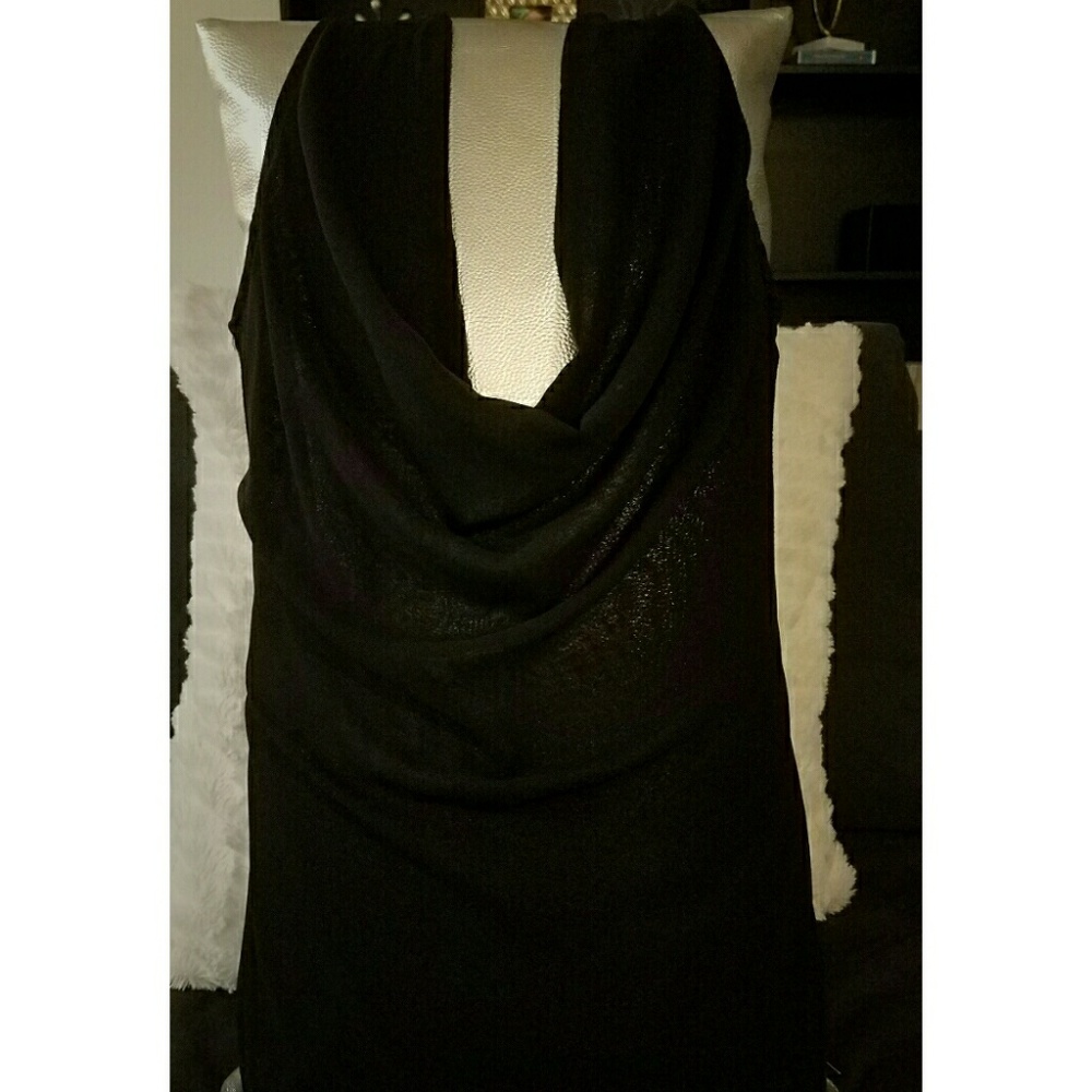 Elegant black blouse, goes well w/ blazer.