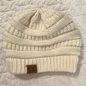 Cream CC beanie
