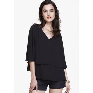 Express V-Neck Cape Blouse