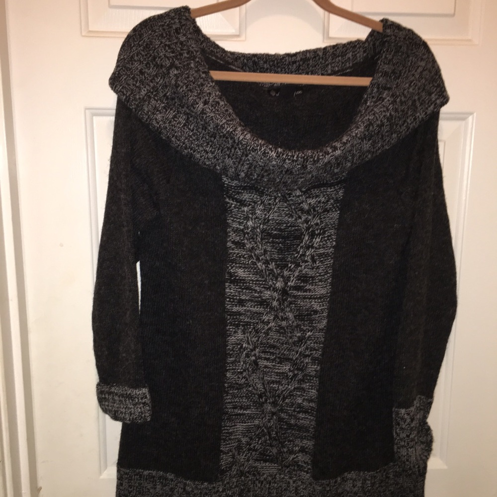 SALE. Ladies black and gray sweater dress/top